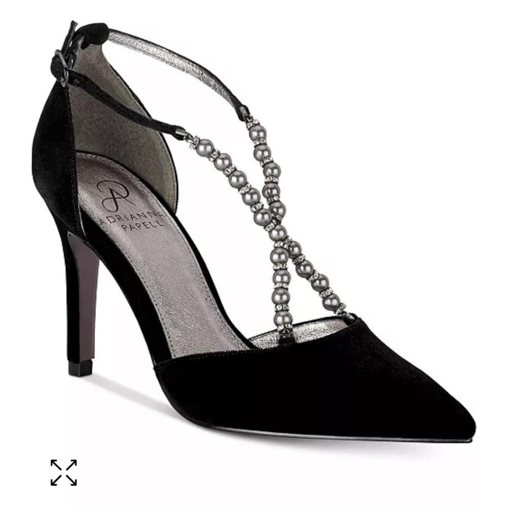 Adrianna Papell satin beaded heels NIB 10‎